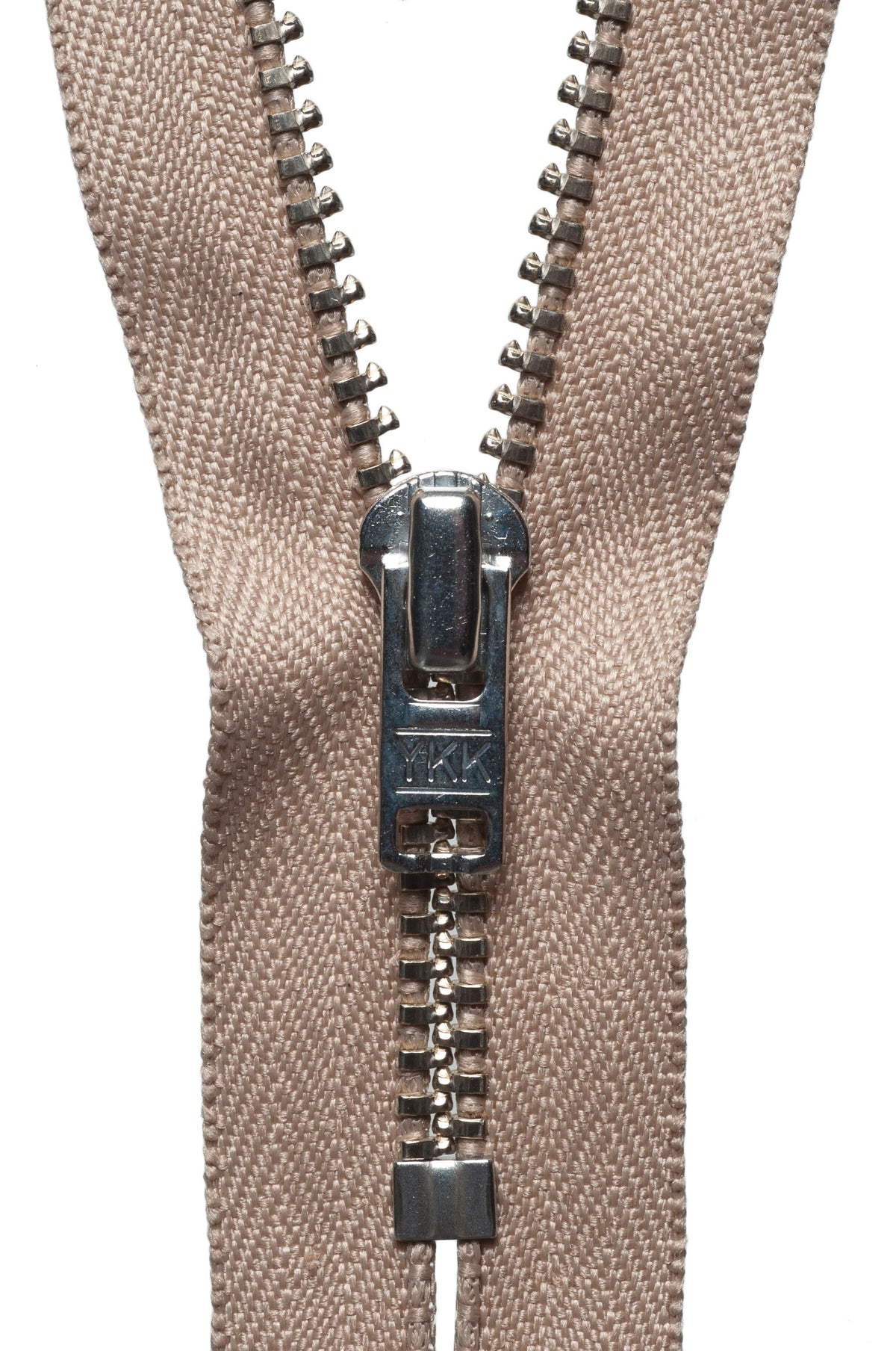 Fawn YKK metal trouser zip, 23cm