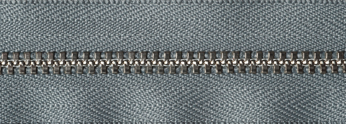 Mid Grey YKK metal trouser zip, 23cm