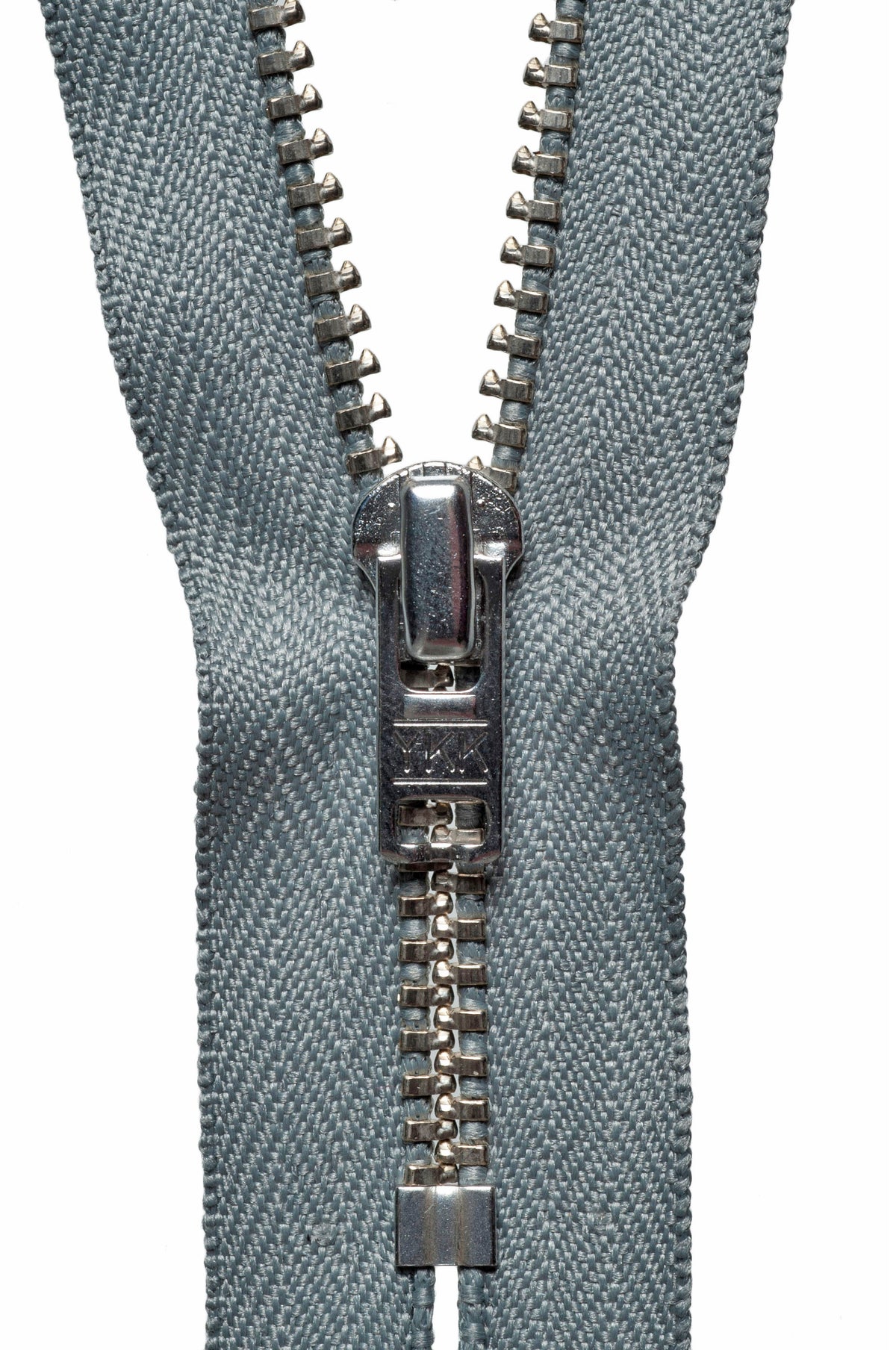 Mid Grey YKK metal trouser zip, 23cm