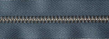 YKK metal trouser zip with dark grey tape, 23cm