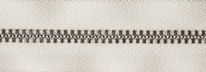 Light Ecru YKK metal trouser zip, 23cm