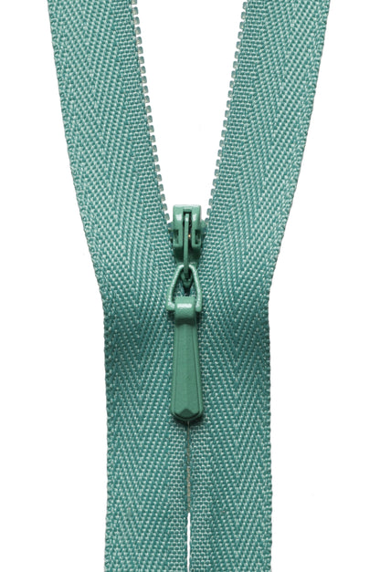 Dark Mint YKK concealed zip, 23cm