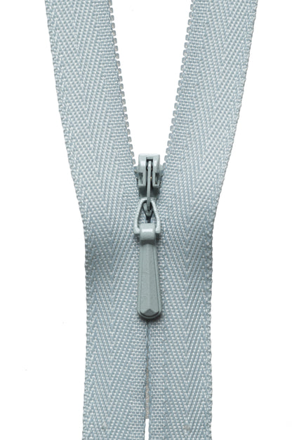 Pale Grey YKK concealed zip, 23cm