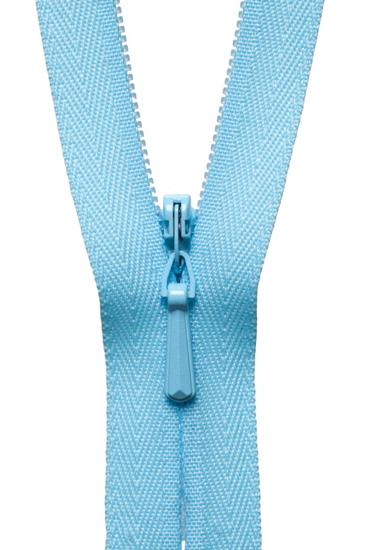YKK 41cm concealed zip in light blue