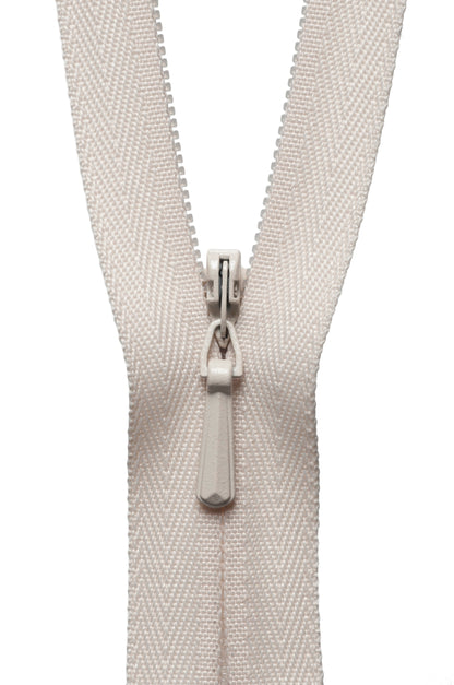 Mushroom YKK concealed zip, 56cm