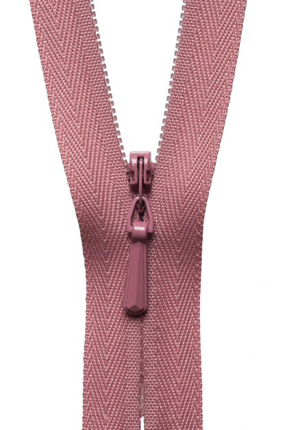 YKK 56cm concealed zip in dusky pink