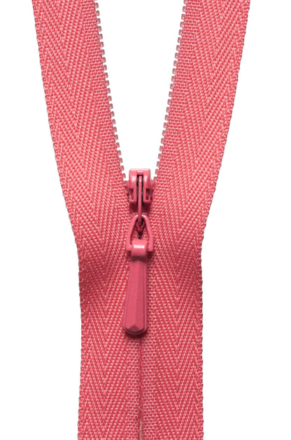 YKK 56cm concealed zip in coral pink