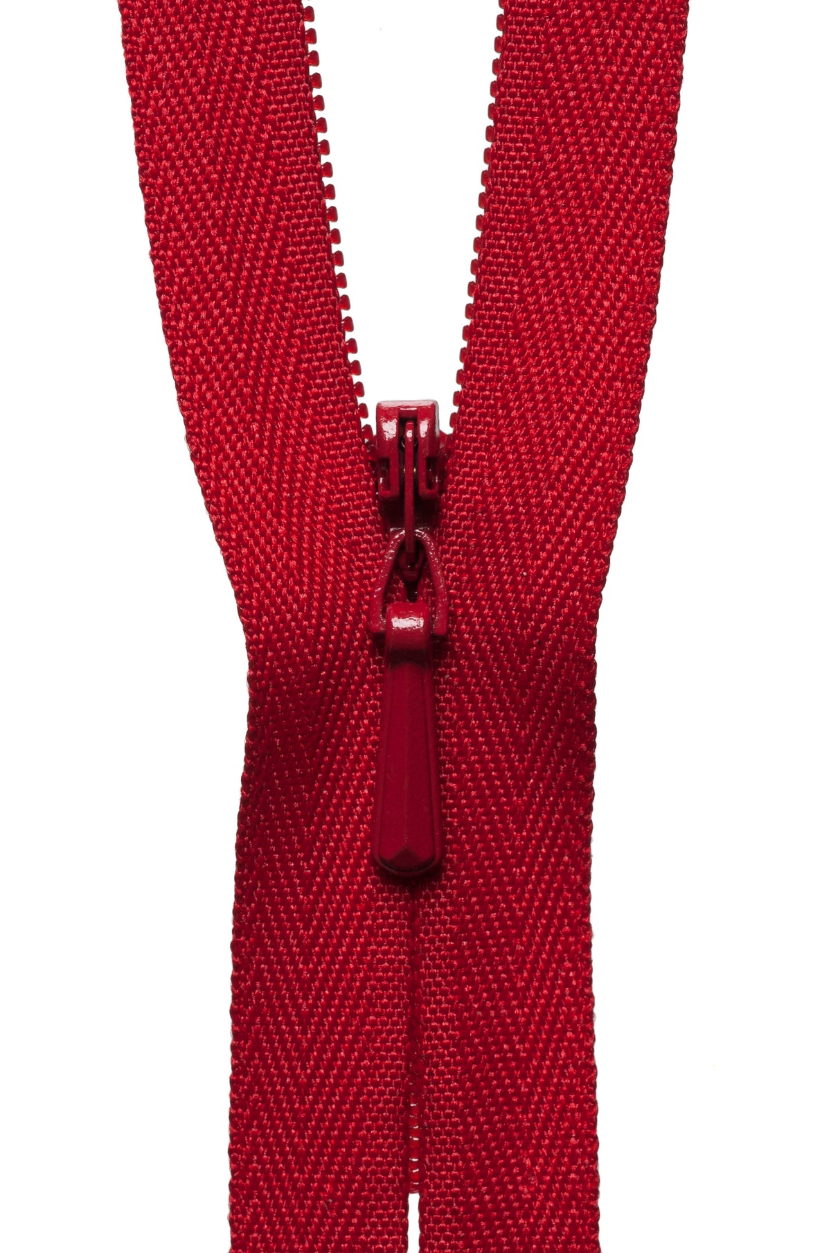 Red YKK concealed zip, 56cm