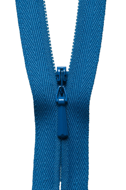 Saxe Blue YKK concealed zip, 56cm