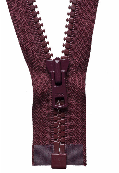 YKK Vislon heavyweight open end zip 51cm in Burgundy