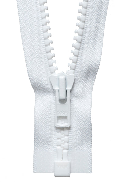 YKK Vislon heavyweight open end zip 51cm in White