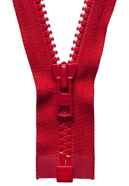 YKK Vislon heavyweight open end zip 61cm in Red