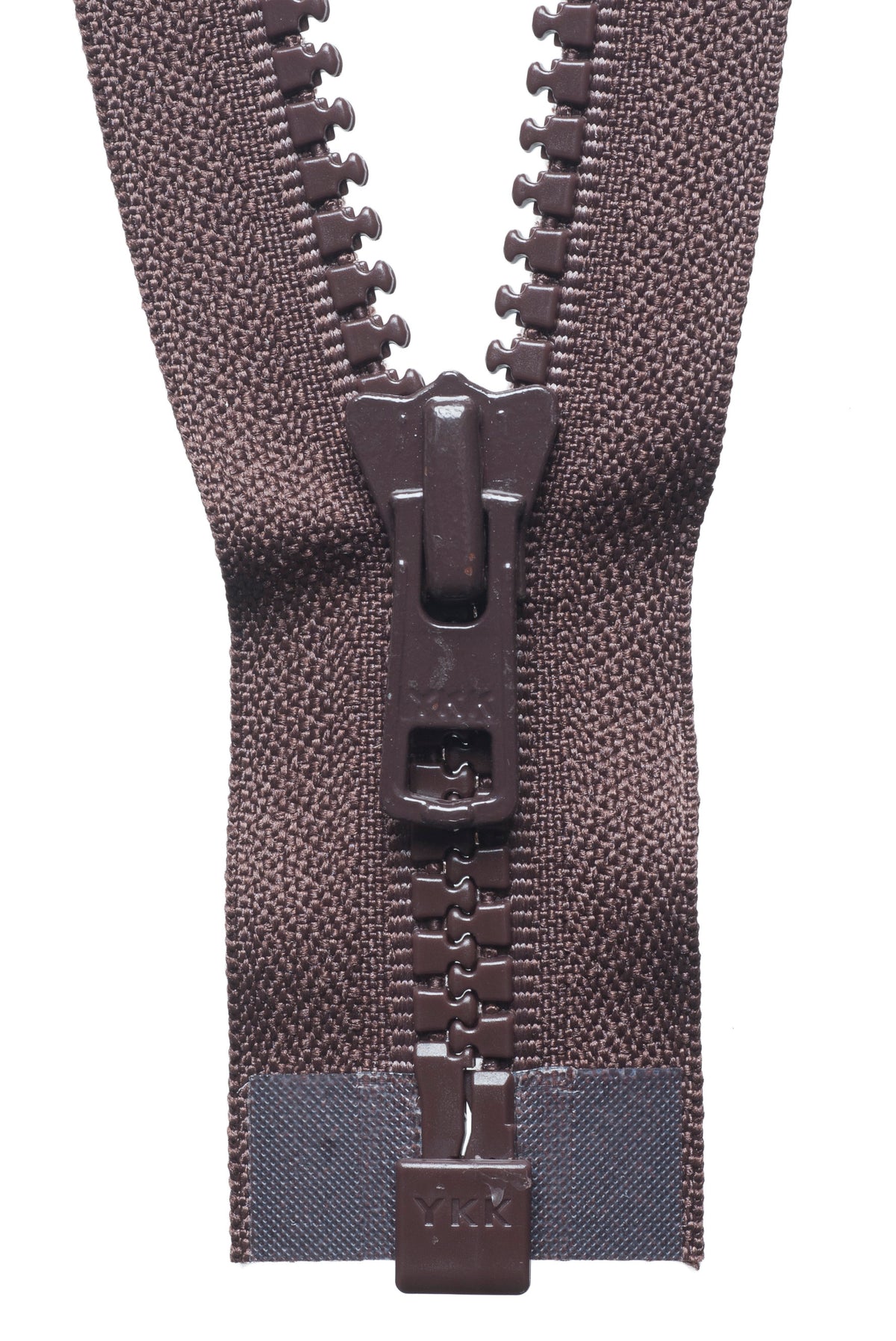 YKK Vislon heavyweight open end zip 61cm in Brown
