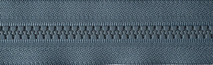 Dark Grey YKK Vislon open end zip with moulded plastic teeth