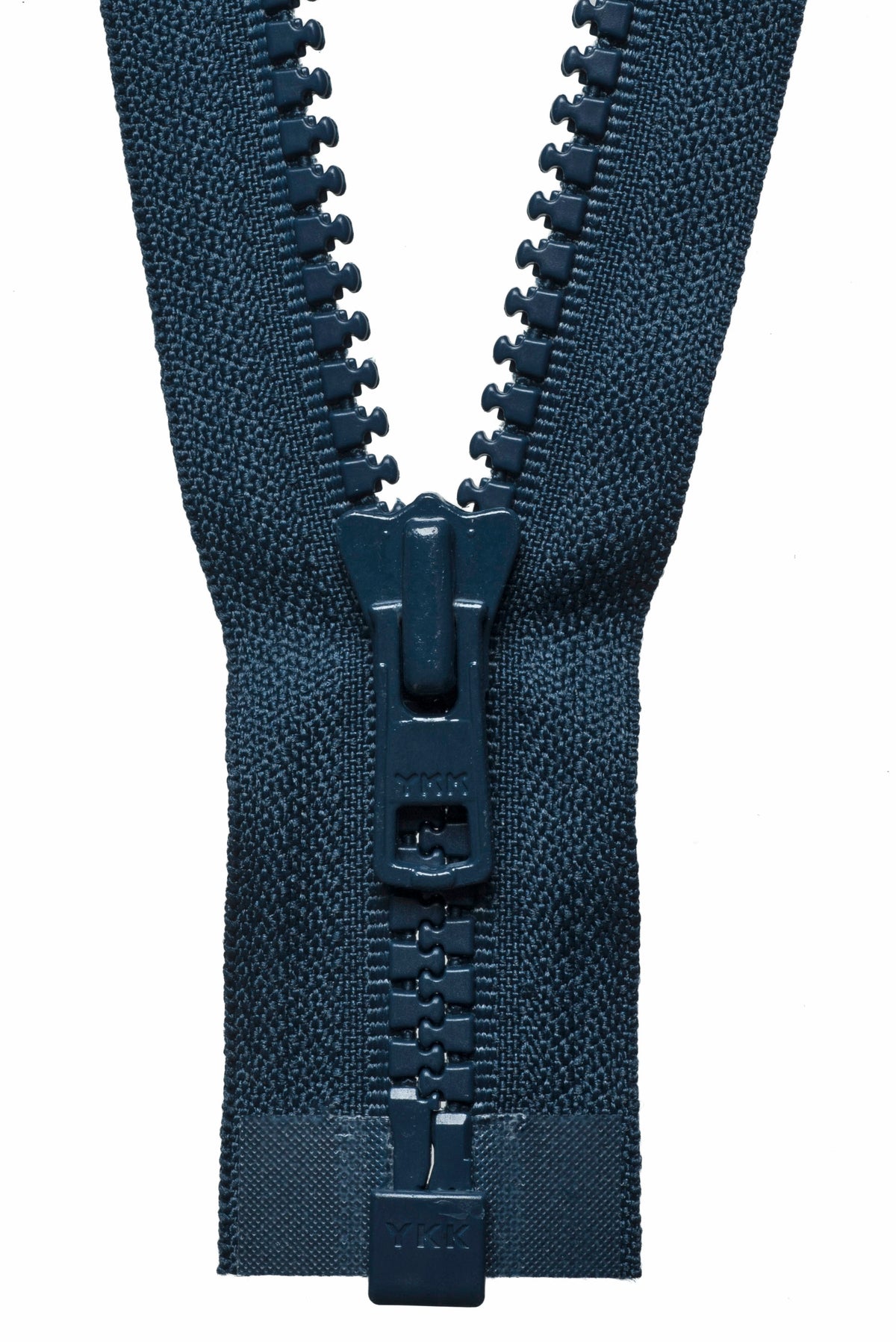 Dark Navy YKK Vislon open end zip with plastic teeth