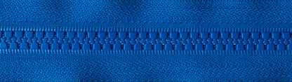 Bright Blue YKK Vislon open end zip with plastic teeth