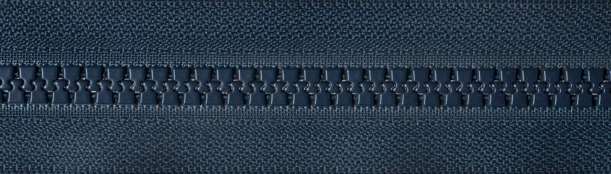 Dark Navy YKK Vislon two-way open end zip with plastic teeth
