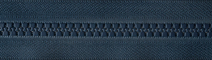 Dark Navy YKK Vislon two-way open end zip with plastic teeth