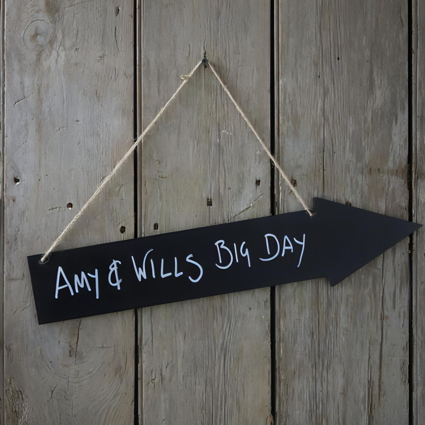 Large Wooden Chalkboard Arrow - 45cm x 10cm