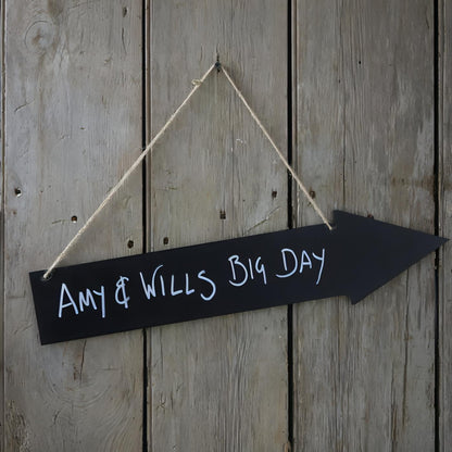 Large Wooden Chalkboard Arrow - 45cm x 10cm