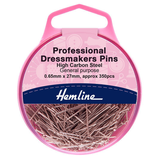 hemline dressmakers pins 27mm steel approx 350