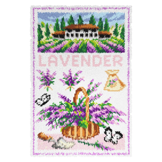 orchidea latch hook rug kit lavender 50 x 74 5cm