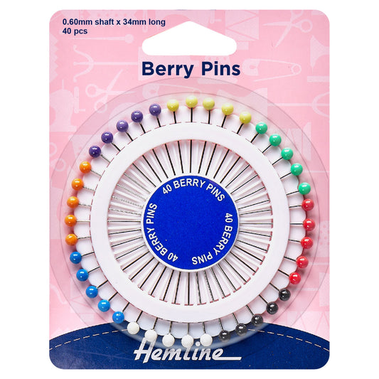 hemline berry pins 34mm pin wheel 40 pins