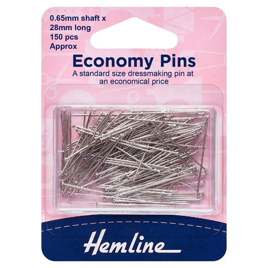 hemline economy dressmaking pins 28mm nickel 150 pieces