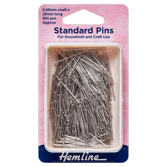 hemline extra value dressmaking pins 28mm nickel 600 pieces