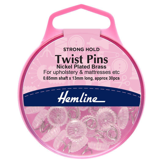 hemline twist pins 13mm nickel pack of 30