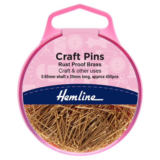 hemline craft pins 20mm brass pack of 450