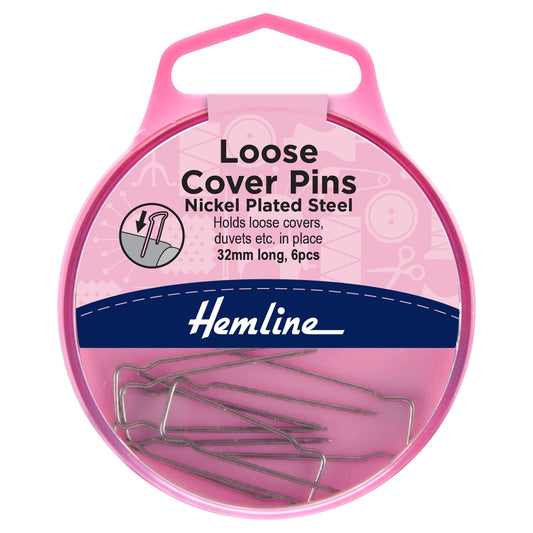 hemline loose cover pins 32mm nickel pack of 6
