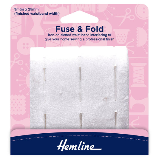 hemline fuse and fold waistband interfacing 3m 25mm