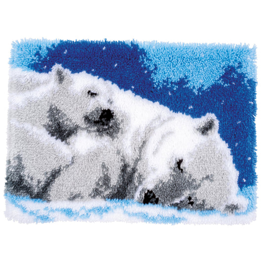 vervaco ice bears latch hook rug kit 53 x 39cm