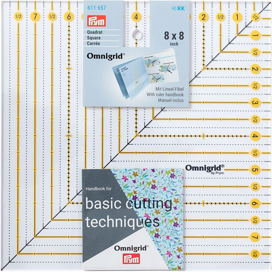 Prym Omnigrid Square Ruler - 8 inch x 8 inch